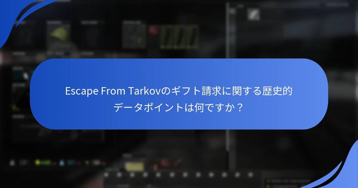 ギフト請求はEscape From Tarkovにおけるユーザーエンゲージメントにどのように影響しますか？